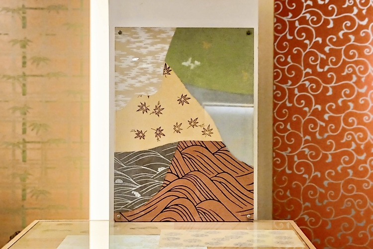 Un panel de "Kyoto Karakami" dejado por el abuelo de Nishimura